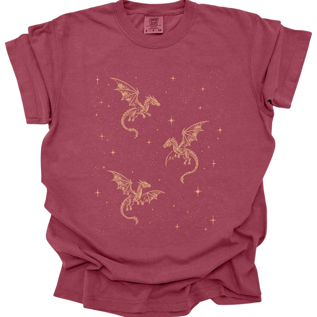 Celestial Dragons and Stars T-shirt - Comfort Colors