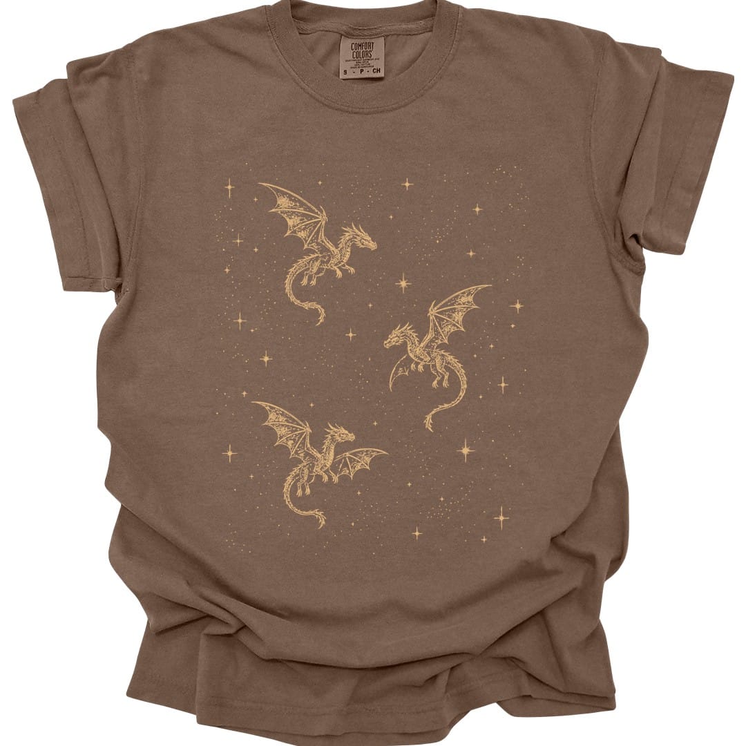 Celestial Dragons and Stars T-shirt - Comfort Colors