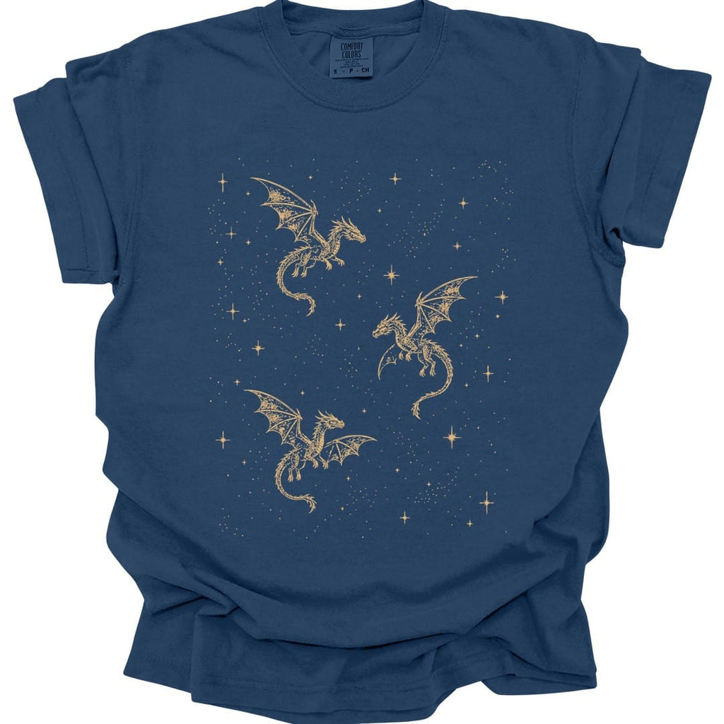 Celestial Dragons and Stars T-shirt - Comfort Colors