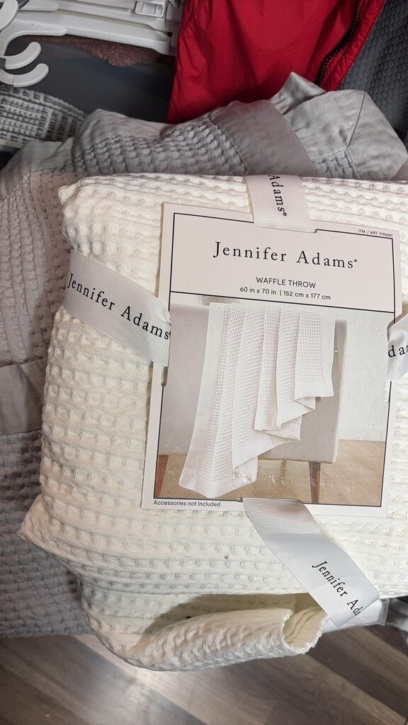2 PackJennifer Adams Waffle Throw 60 x 70 Ivory New With Tags
