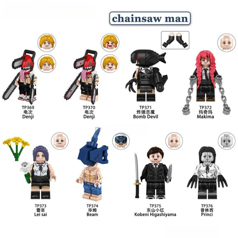 Chainsaw Man Anime Set of 8 Lego Minifigures Compatible Custom Toys 1