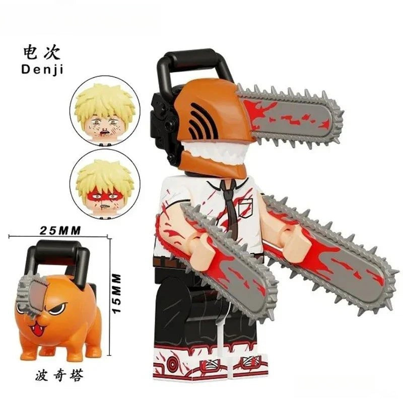 Chainsaw Man Denji & Pochita Lego Minifigures Compatible Anime Toys