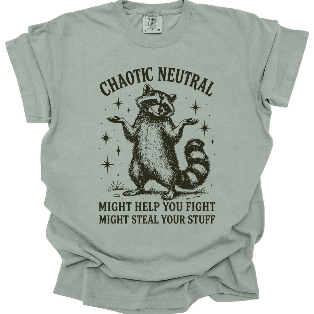 Chaotic Neutral Raccoon T-Shirt - Comfort Colors