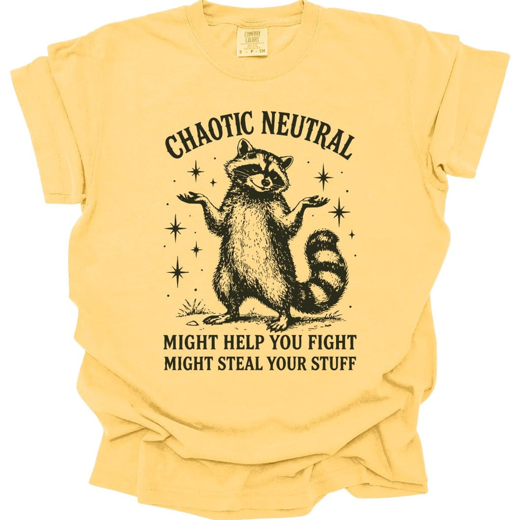 Chaotic Neutral Raccoon T-Shirt - Comfort Colors