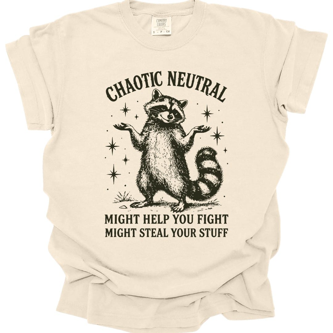 Chaotic Neutral Raccoon T-Shirt - Comfort Colors