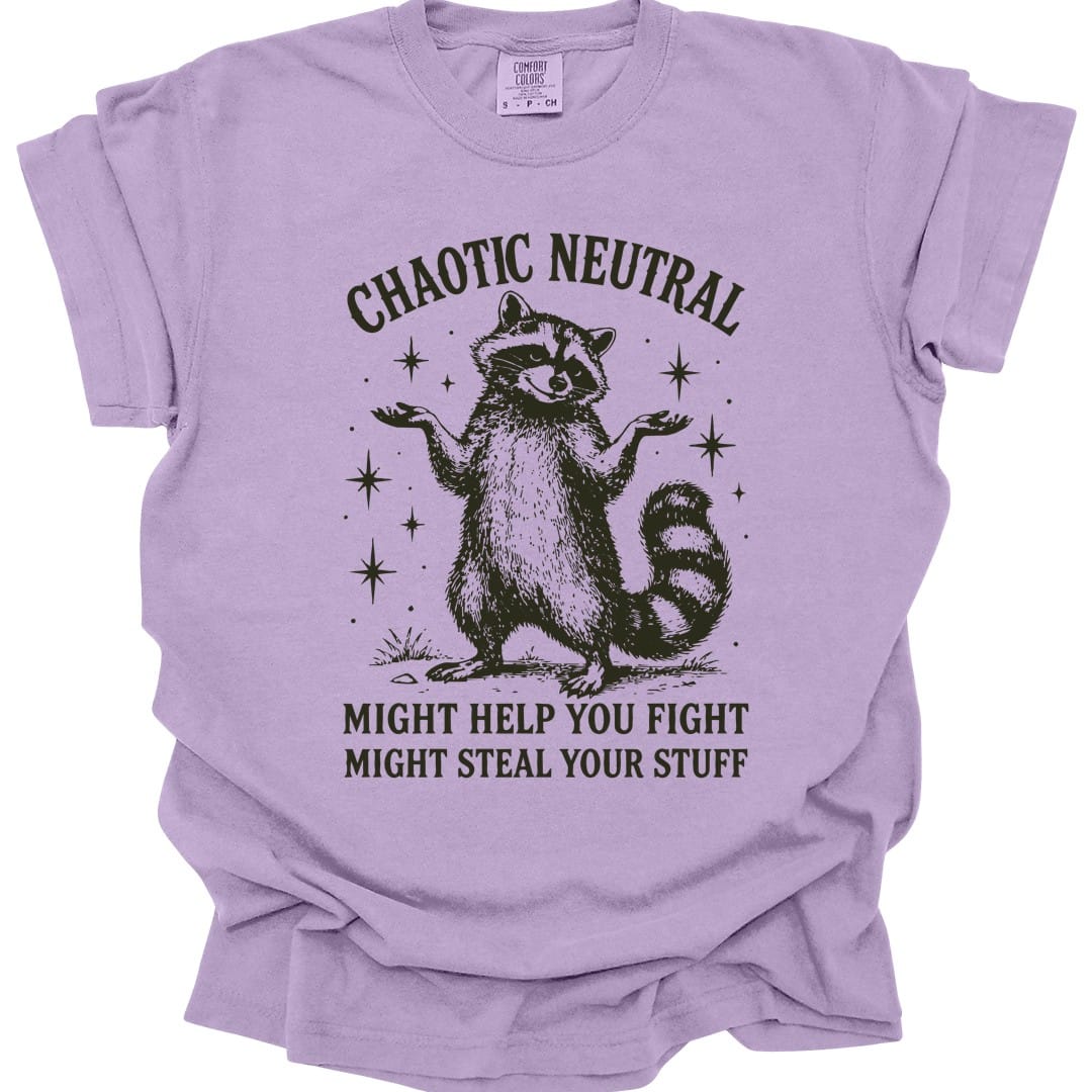 Chaotic Neutral Raccoon T-Shirt - Comfort Colors