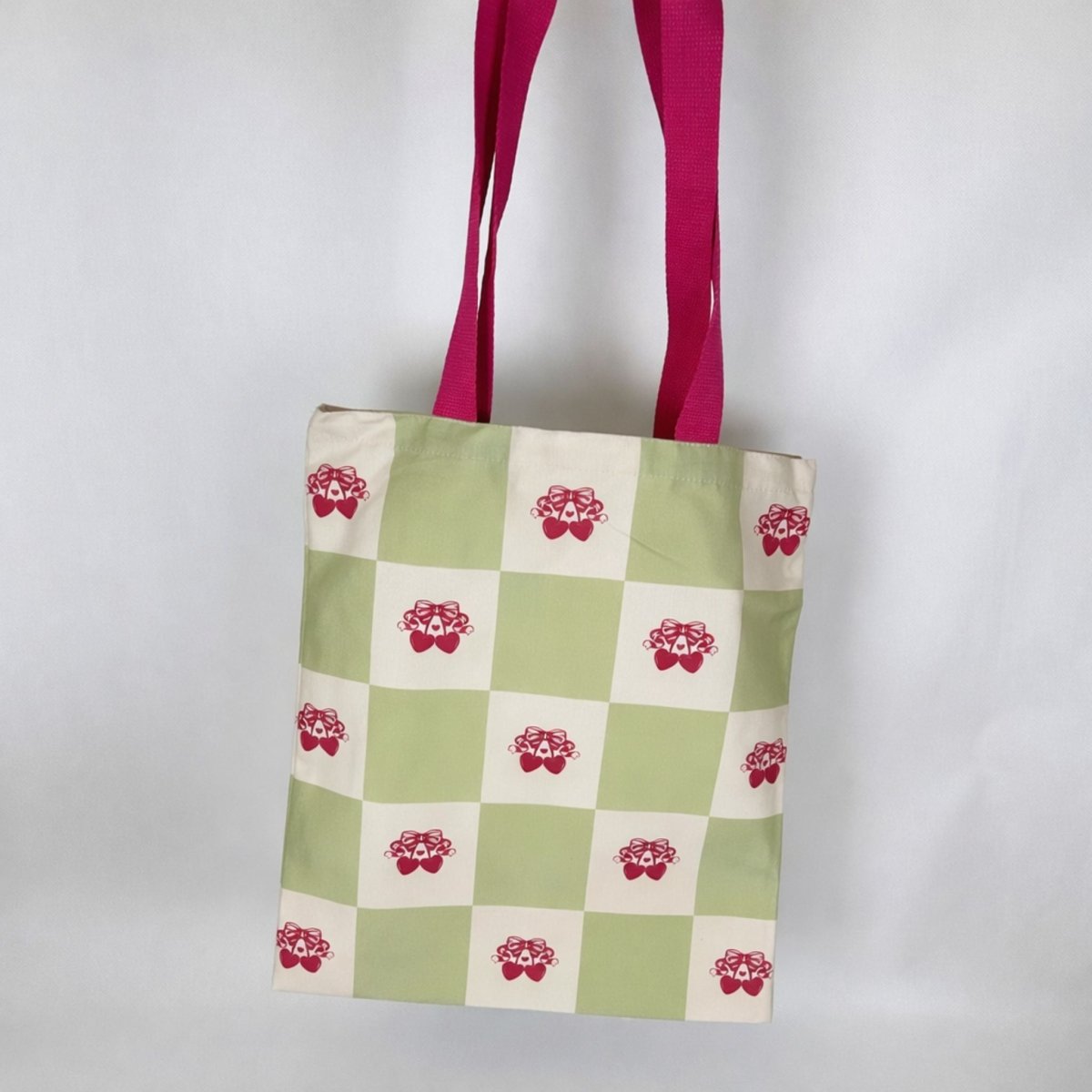 Cherry Checkered Tote Bag
