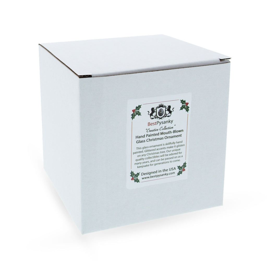 Double Decker Bus, London, UK Glass Christmas Ornament