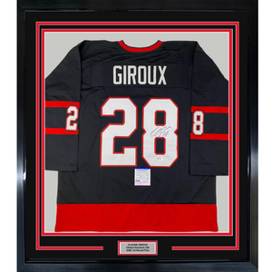 Framed Autographed/Signed Claude Giroux 35x39 Ottawa Black Hockey Jersey PSA/DNA COA