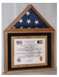 Certificate and American Flag Display Case - 3x5 flag