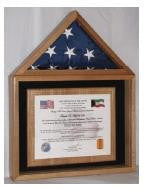 Certificate and American Flag Display Case - 3x5 flag