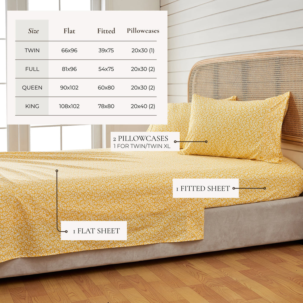 Watercolor Floral Sheet Set - Delia Collection