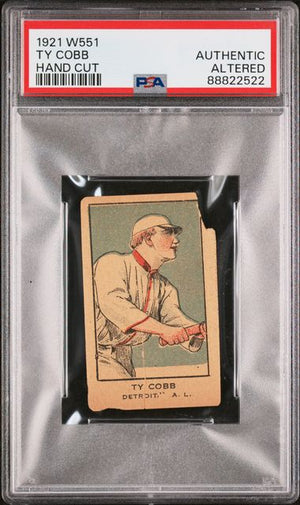 Graded 1921 W551 Ty Cobb Hand Cut Baseball Tobacco Card PSA AA Authentic Altered