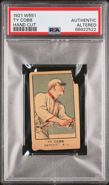 Graded 1921 W551 Ty Cobb Hand Cut Baseball Tobacco Card PSA AA Authentic Altered