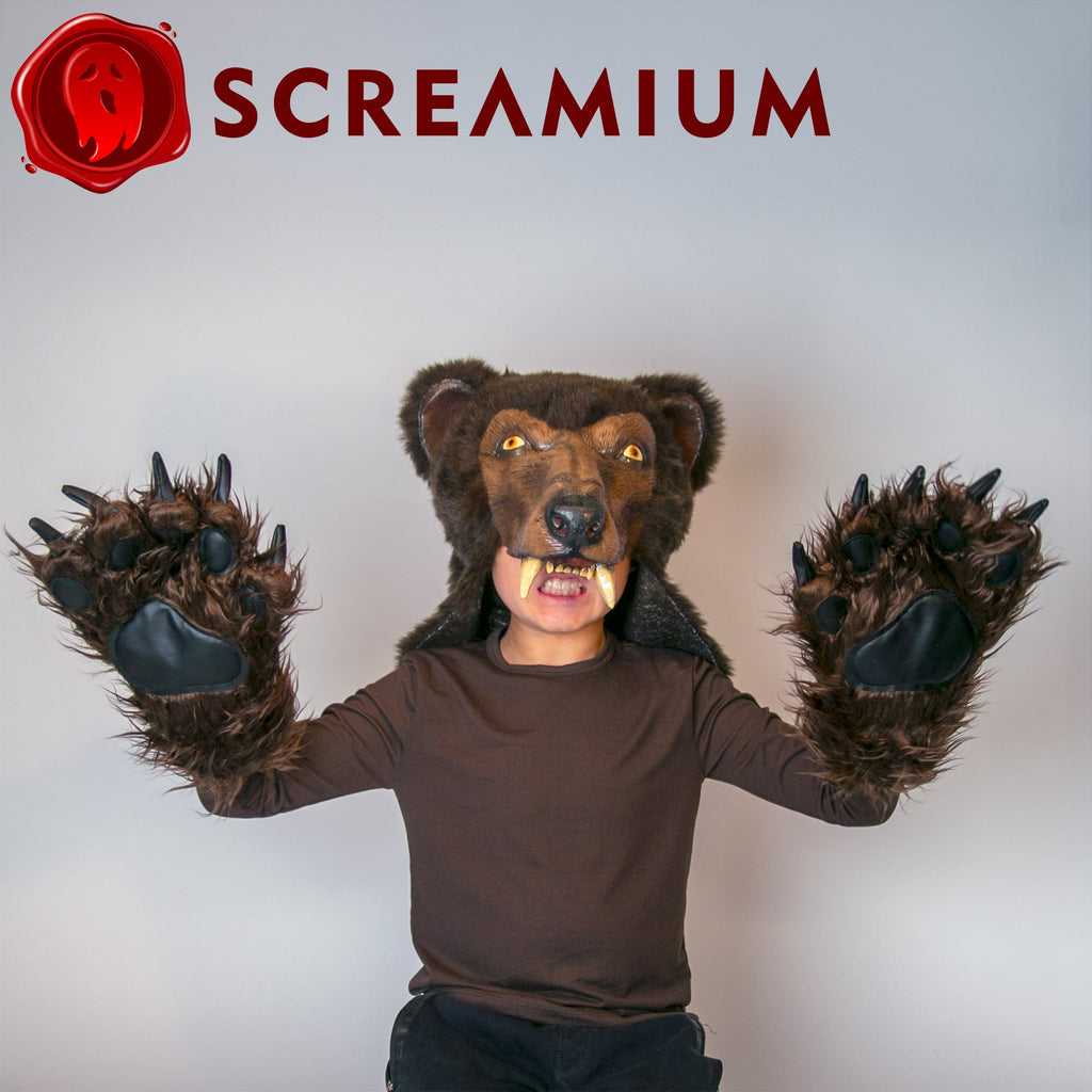 Cocaine Bear Costume - Brown Bear Helmet and Paws