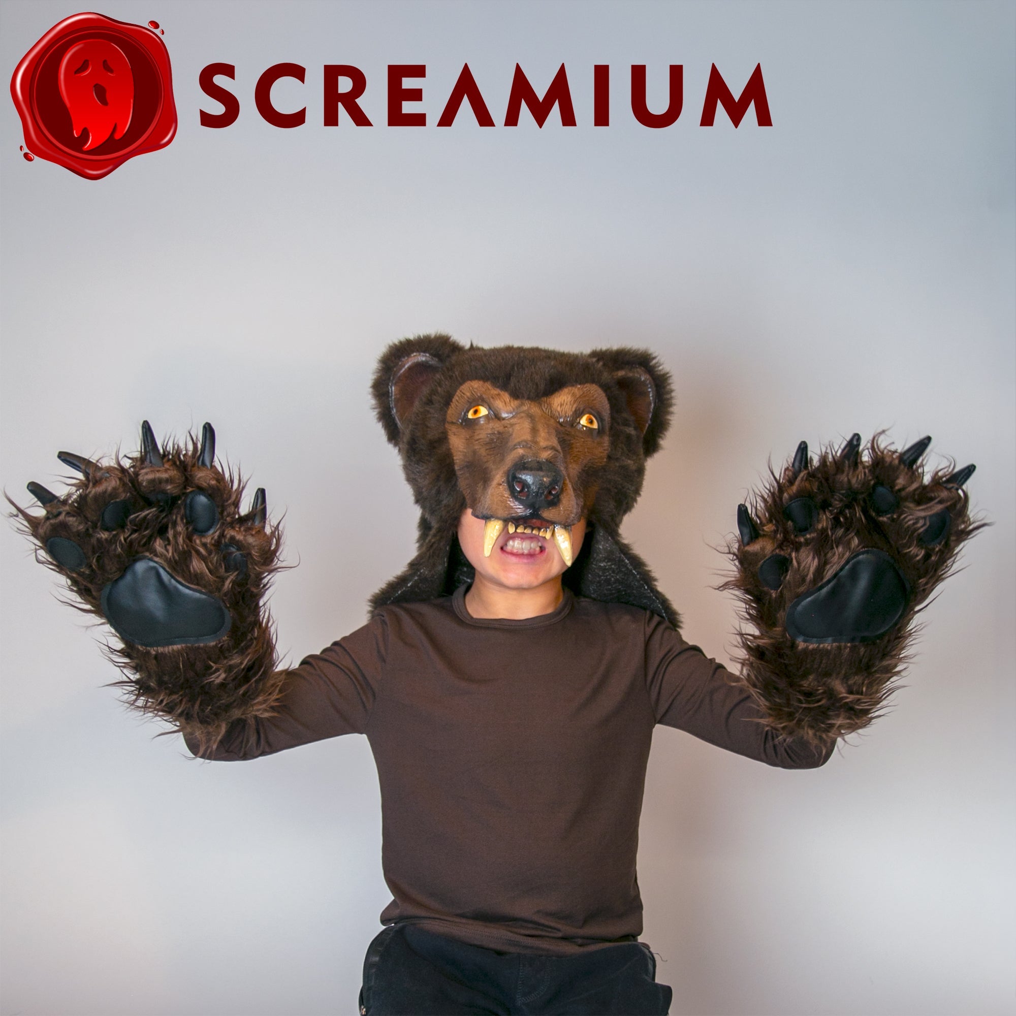 Cocaine Bear Costume - Brown Bear Helmet and Paws