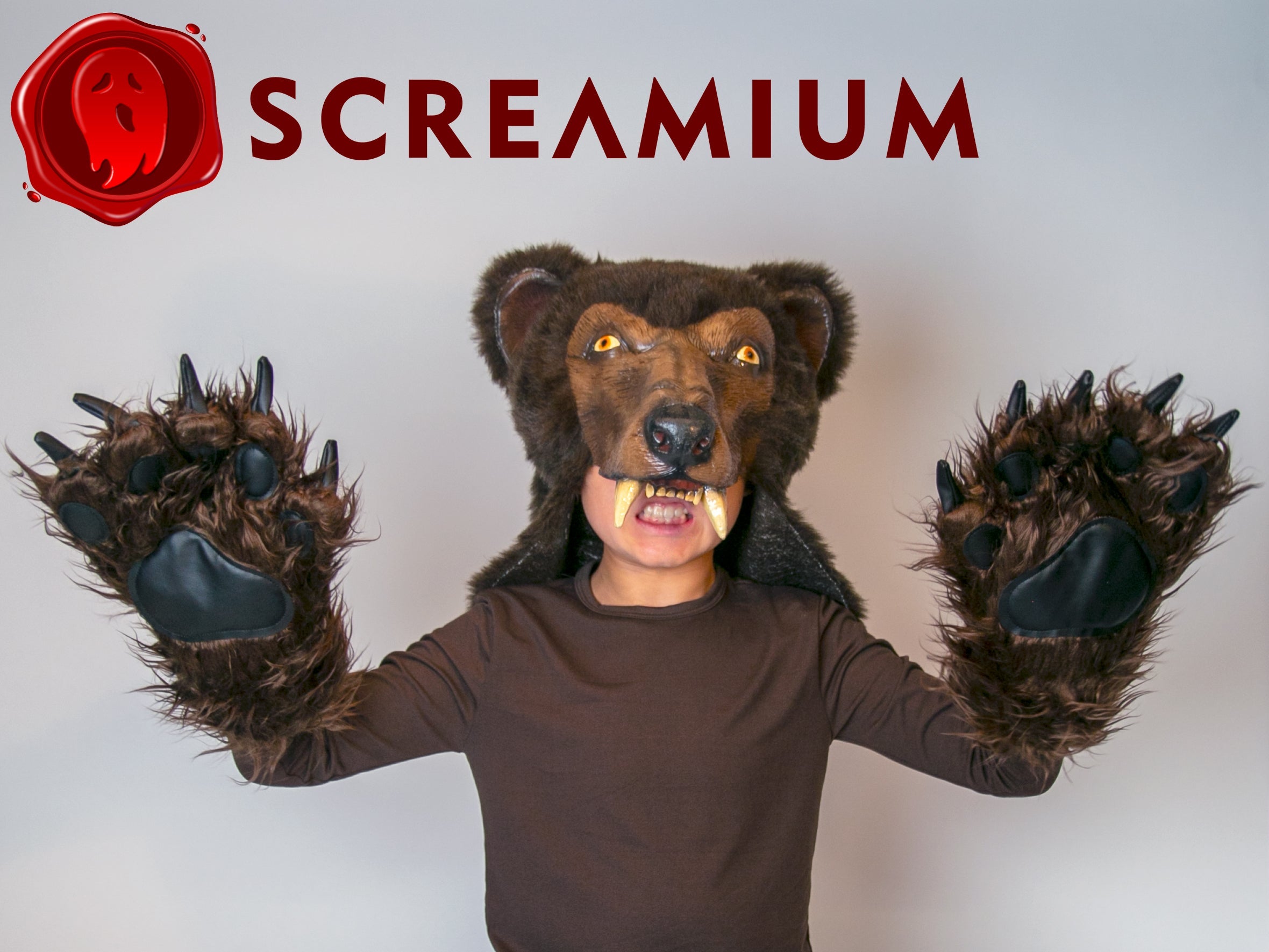 Cocaine Bear Costume - Brown Bear Helmet and Paws