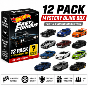 Hot Wheels Fast & Furious 1:64 Scale Mystery Blind Box | 12 Pack