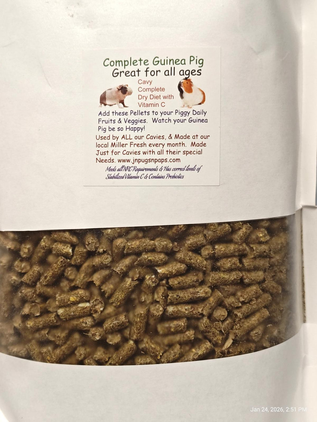 Guinea Pig "Our Basic Blend" Fresh milled 3# Resealable Bag