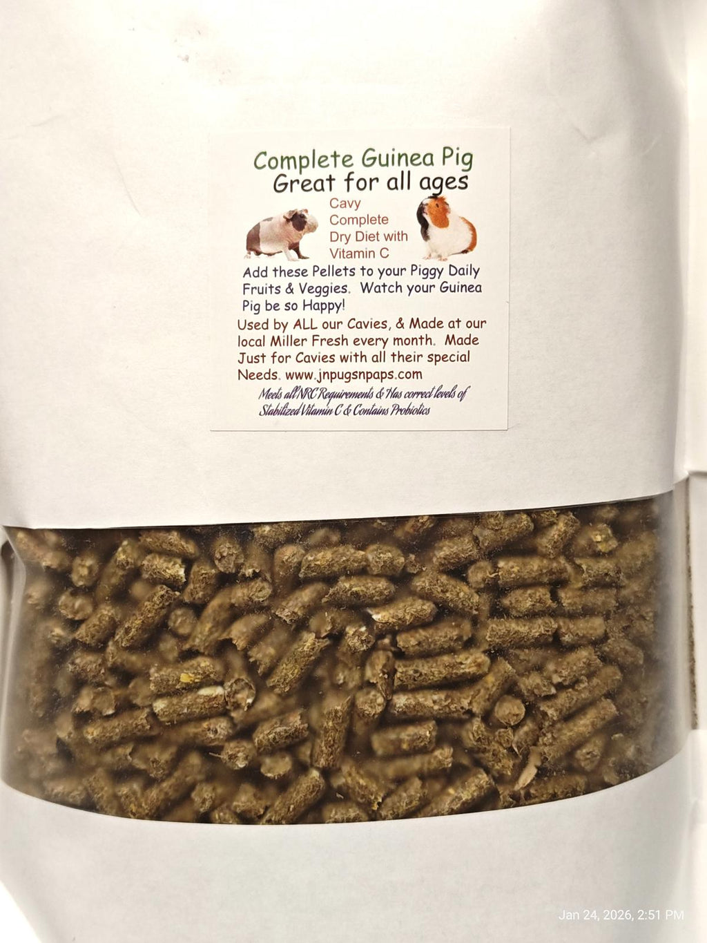 Guinea Pig "Our Basic Blend" Fresh milled 3# Resealable Bag