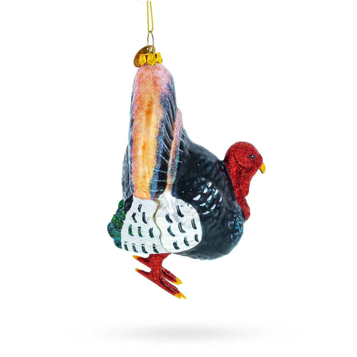 Gobbler Turkey Glass Christmas Ornament