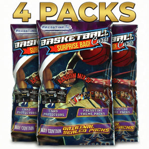 4-Pack Presstine Basketball Trading Cards Surprise Bag