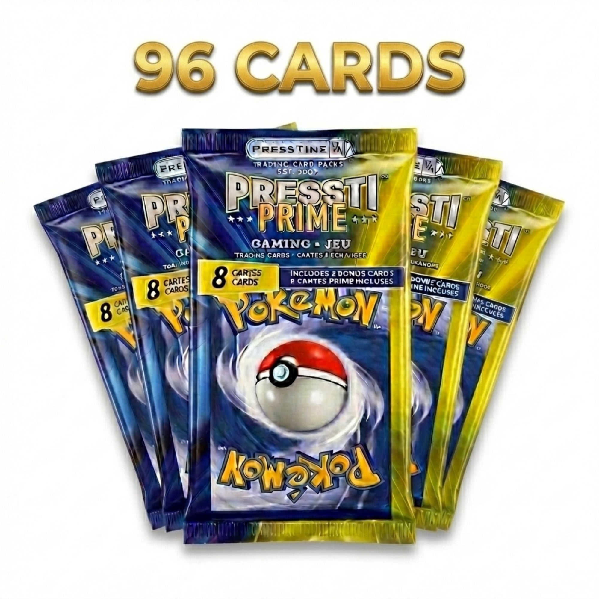 Pack of 12 Presstine Pokemon Presstiprime 8-Card Packs - 96 Cards Total