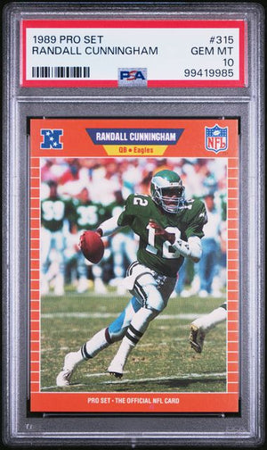 Graded 1989 Pro Set Randall Cunningham #315 Football Card PSA 10 Gem Mint