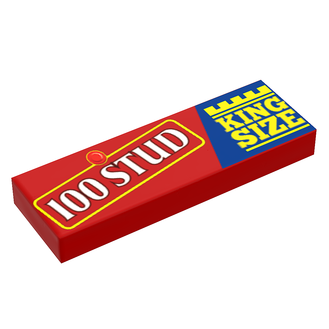 100 Stud Candy (King Size) Printed 1x3 Tile made using LEGO part - B3 Customs