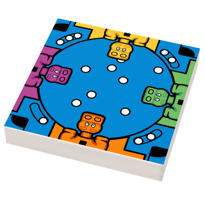 Hangry Hippos Custom Printed 2x2 Tile made using LEGO part