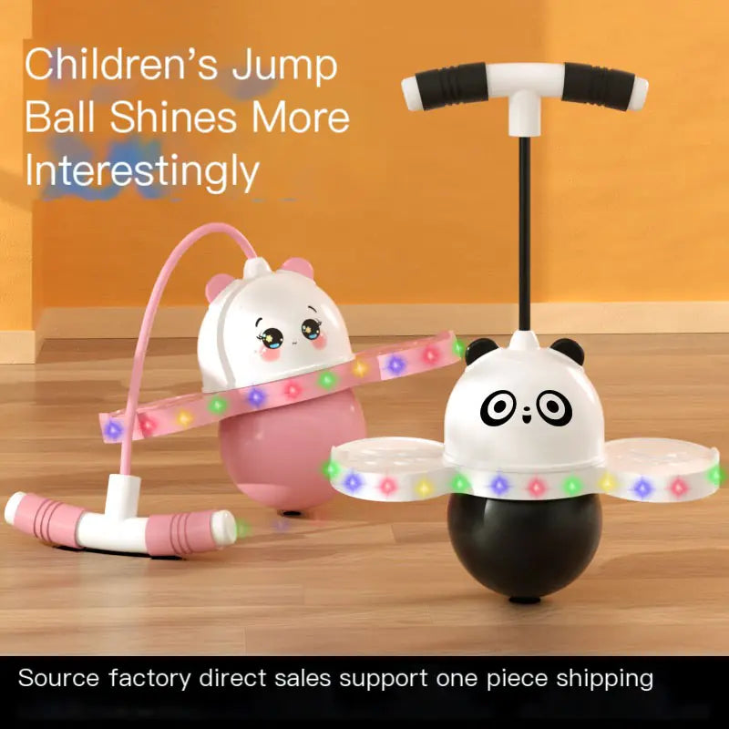 Glowing Panda Bouncing Ball for Kids' Balance Play