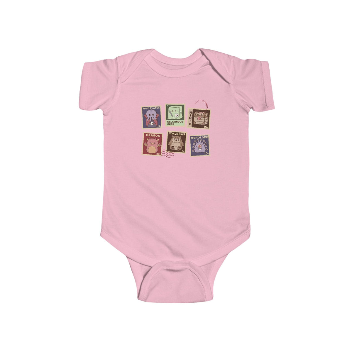 D&D Monster Stamps Baby Bodysuit