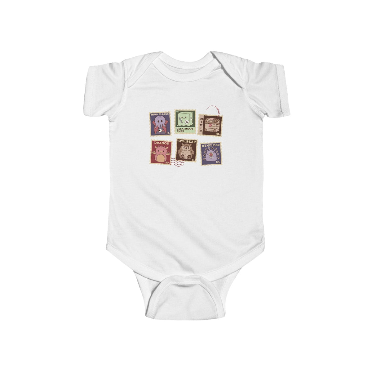 D&D Monster Stamps Baby Bodysuit