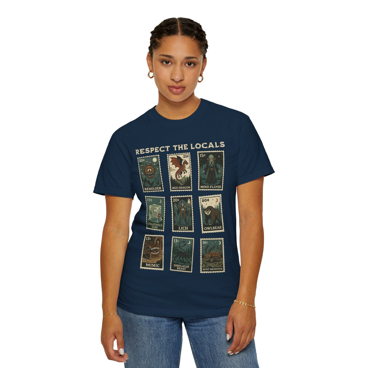 D&D Monsters Respect the Locals Stamp T-Shirt - Comfort Colors
