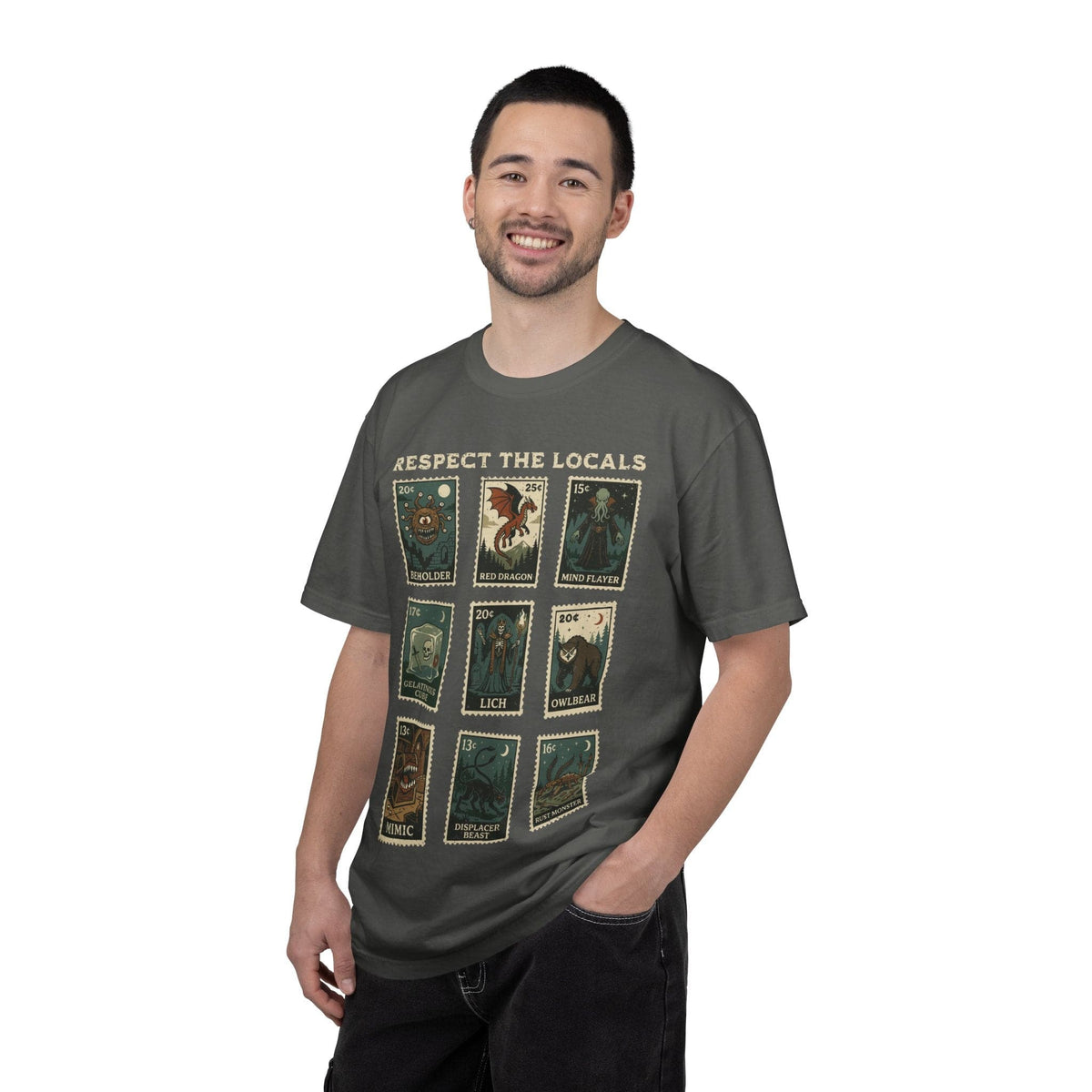 D&D Monsters Respect the Locals Stamp T-Shirt - Comfort Colors