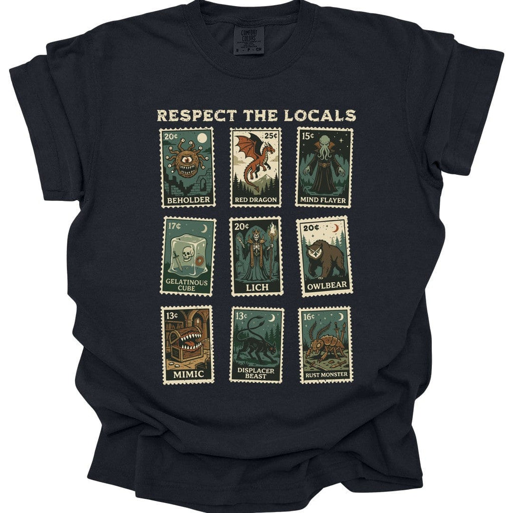 D&D Monsters Respect the Locals Stamp T-Shirt - Comfort Colors