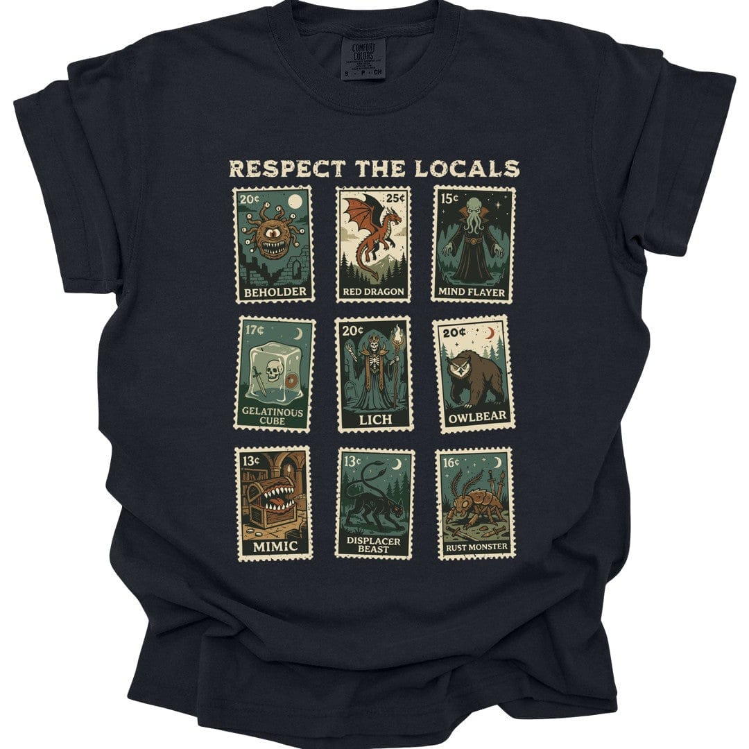 D&D Monsters Respect the Locals Stamp T-Shirt - Comfort Colors