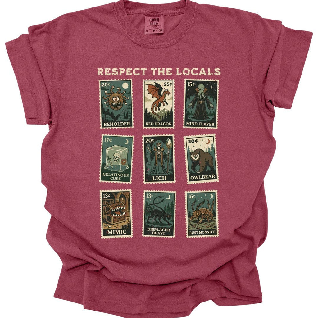 D&D Monsters Respect the Locals Stamp T-Shirt - Comfort Colors