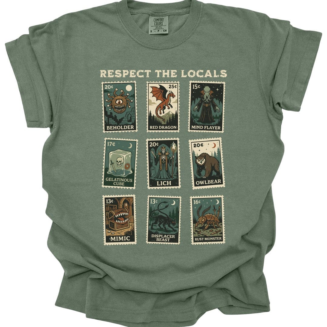 D&D Monsters Respect the Locals Stamp T-Shirt - Comfort Colors
