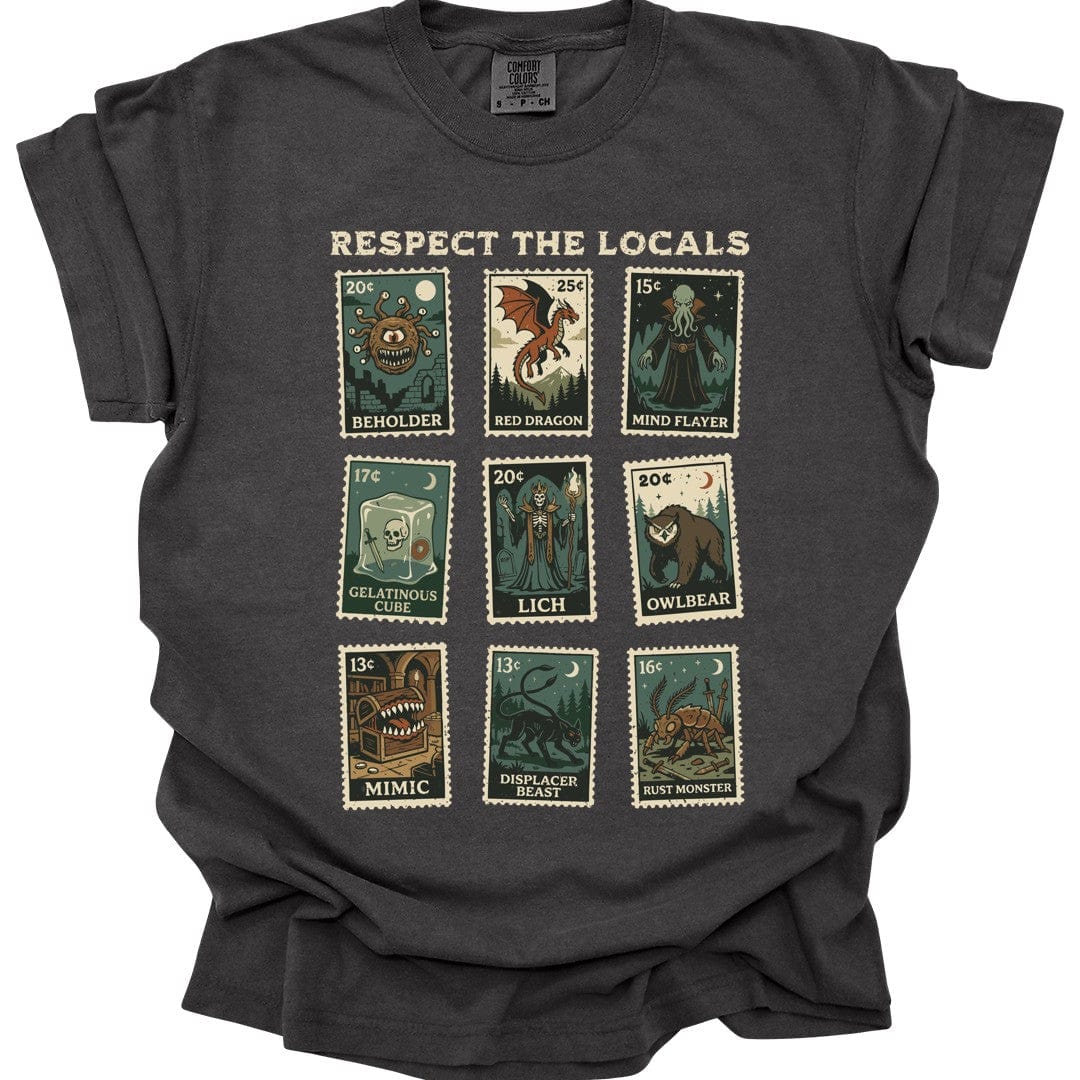 D&D Monsters Respect the Locals Stamp T-Shirt - Comfort Colors