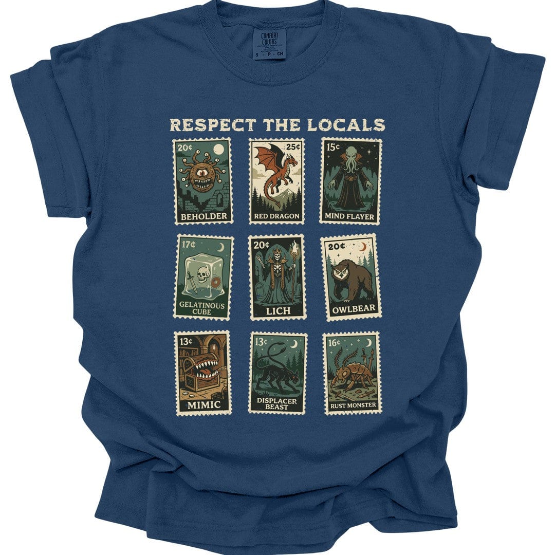 D&D Monsters Respect the Locals Stamp T-Shirt - Comfort Colors