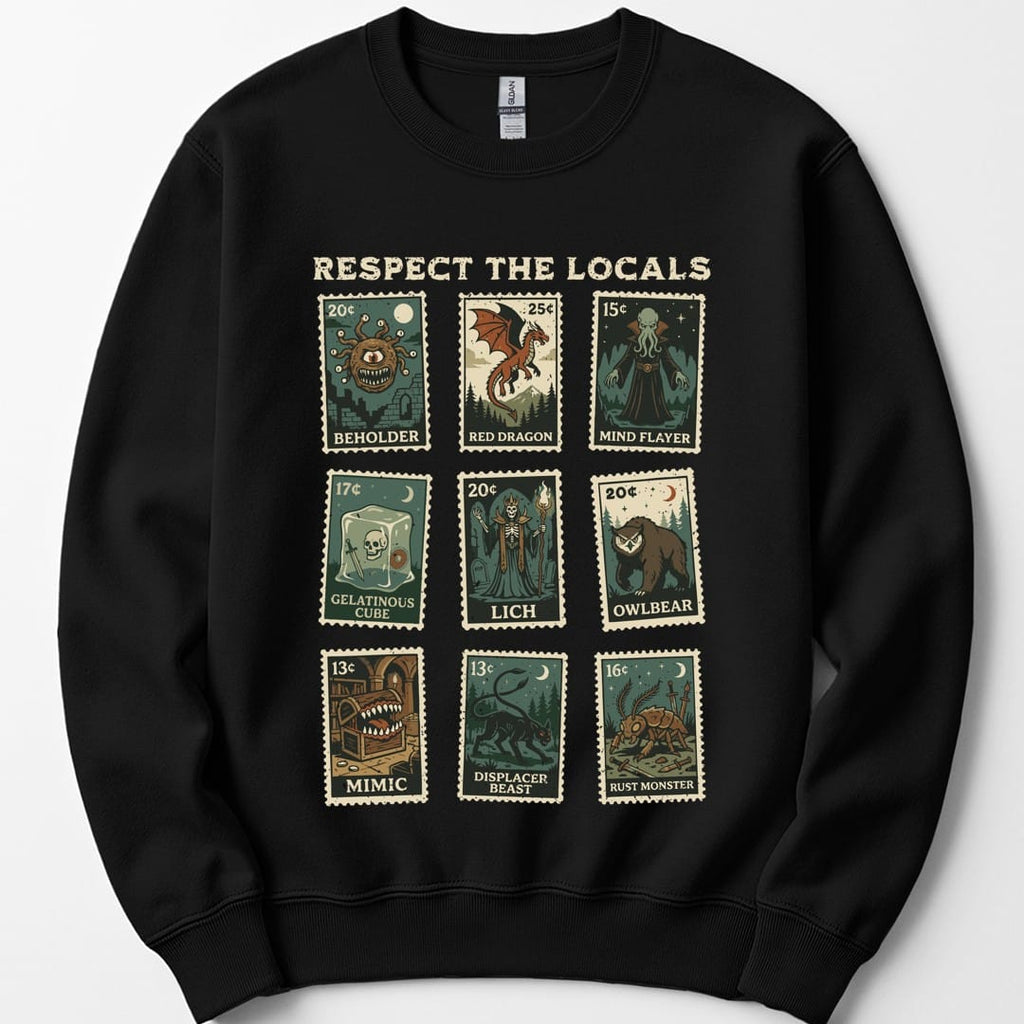 D&D Monsters Respect the Locals Stamp Sweatshirt