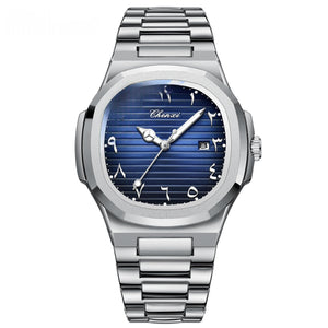 Silver Case Blue Face