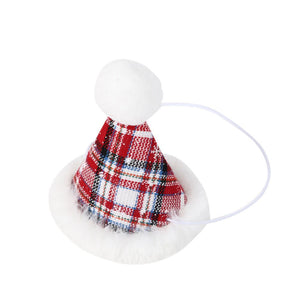 Snowflake White Red Plaid Hat