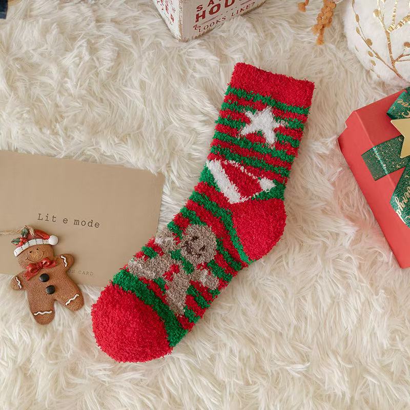 Christmas Gift Stockings New Year Stockings Women's Coral Fleece