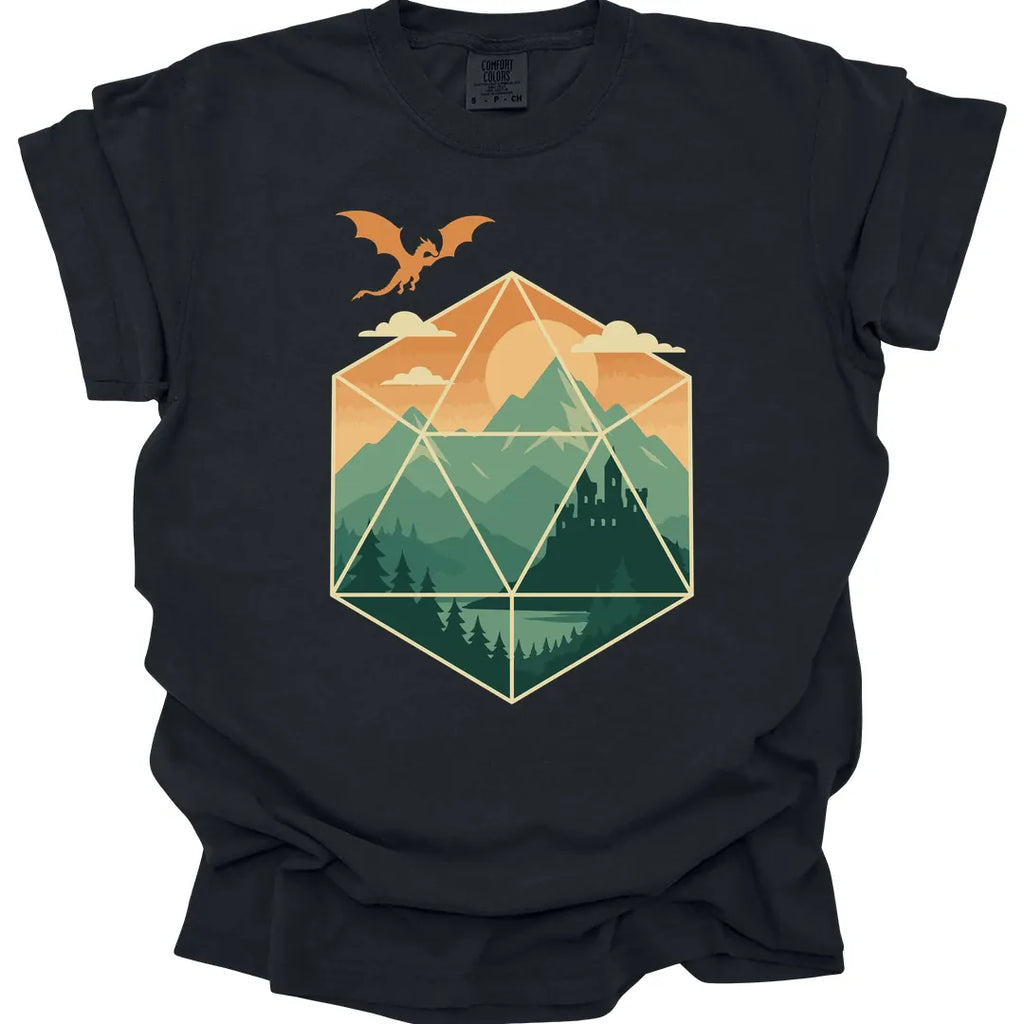 D20 Mountain Landscape T-Shirt - Comfort Colors