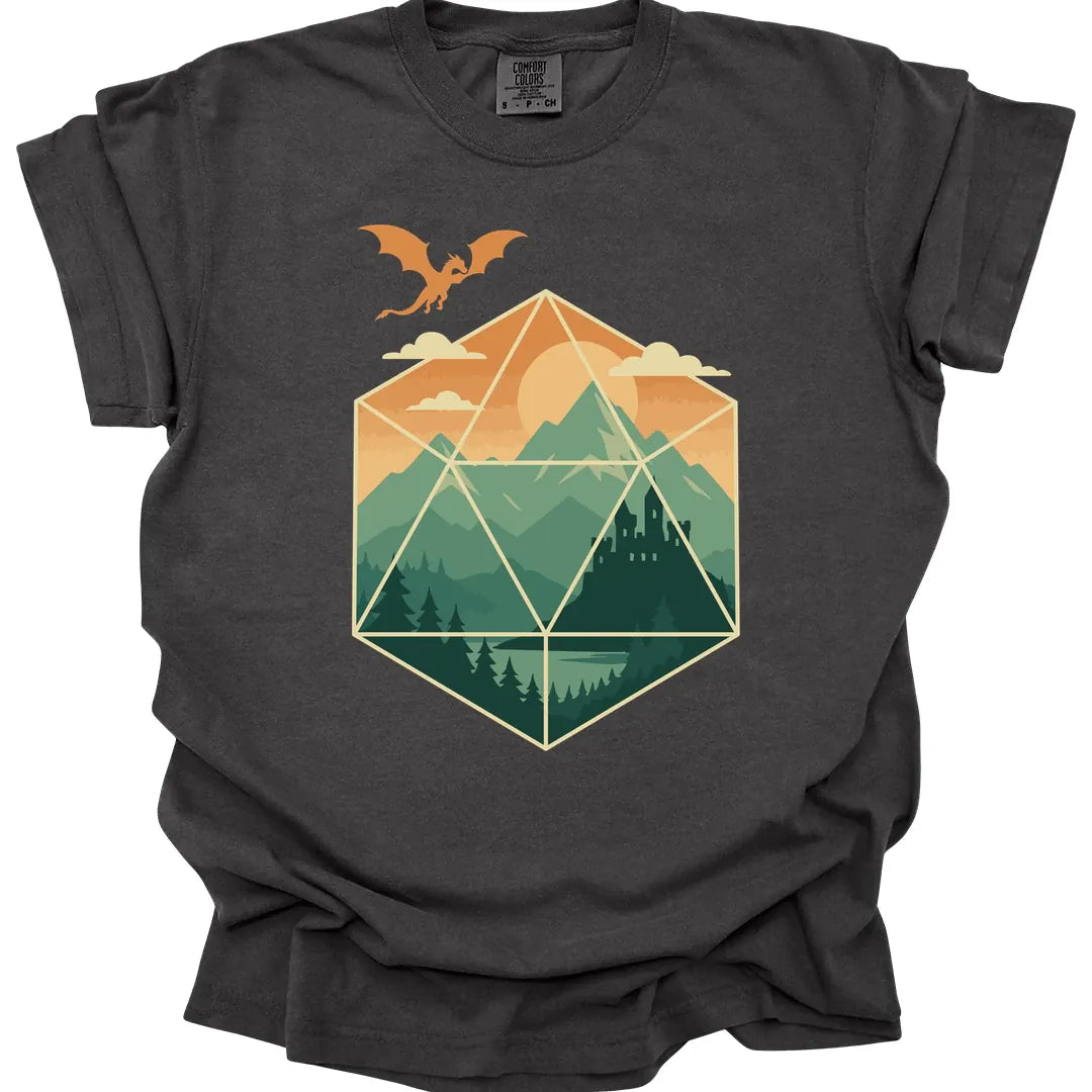 D20 Mountain Landscape T-Shirt - Comfort Colors