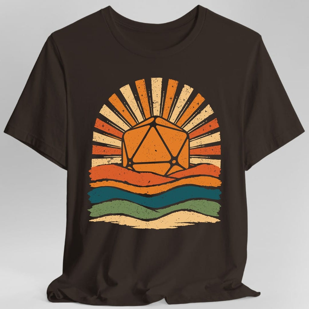 D20 Retro Groovy Sunset T-Shirt