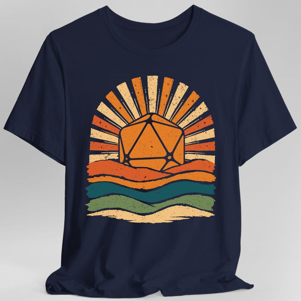 D20 Retro Groovy Sunset T-Shirt