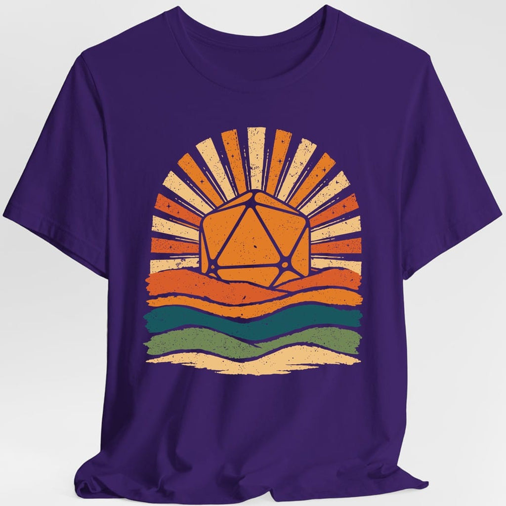 D20 Retro Groovy Sunset T-Shirt